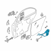 OEM 1998 Kia Sephia Rear Door Latch Assembly, Right Diagram - 0K2A272310B