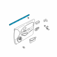 OEM 1998 Kia Sephia Weatherstrip-Glass In, RH Diagram - 0K2A158821