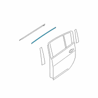 OEM 2016 Nissan Leaf Moulding-Rear Door Sash, Front RH Diagram - 82282-4NP0A