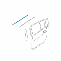 OEM 2011 Nissan Leaf MOULDING - Rear Door Outside, RH Diagram - 82820-3NA0A