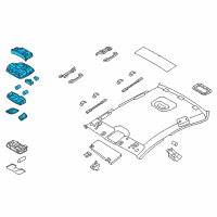 OEM 2015 Hyundai Sonata Overhead Console Lamp Assembly Diagram - 92800-C1000-PPB