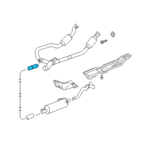 OEM 2004 Dodge Ram 1500 Exhaust Extension Pipe Diagram - 52103454AD