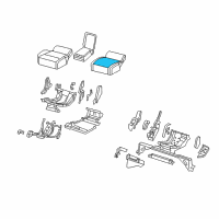 OEM 2007 Jeep Commander Rear Seat Center Cushion Cover Diagram - 1DU491D5AA