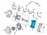 OEM Cadillac CT4 Caliper Support Diagram - 84745067