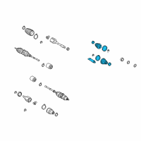 OEM 2009 Lexus RX350 Boot Kit, Front Drive Shaft, In & Outboard, LH Diagram - 04438-0E010