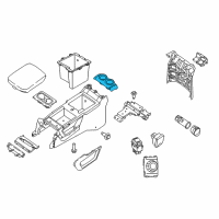 OEM 2020 Nissan Titan XD Rear Cup-Holder Diagram - 96966-EZ10A