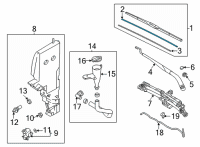 OEM 2022 Hyundai Elantra Rubber Assembly-WIPER Blade (PASSE Diagram - 98361-AA000