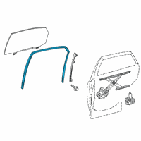 OEM Lexus RX350L Run, Rear Door Glass Diagram - 68142-48090