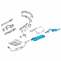 OEM 1998 Pontiac Trans Sport Exhaust Muffler Assembly (W/ Exhaust Pipe & Tail Pipe) Diagram - 10290317