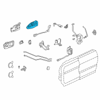 OEM 1998 Acura Integra Handle Assembly, Driver Side (Outer) (Vogue Silver Metallic) Diagram - 72180-ST7-013ZP