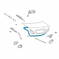 OEM 2001 Lexus LS430 Weatherstrip, Luggage Compartment Door Diagram - 64461-50032