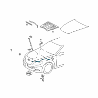 OEM 2017 Lexus LS460 Cable Assy, Hood Lock Control Diagram - 53630-50070