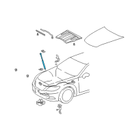 OEM 2011 Lexus LS460 Hood Support Assembly, Right Diagram - 53440-50072