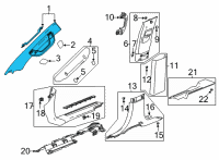 OEM 2022 Chevrolet Suburban Windshield Pillar Trim Diagram - 84691899