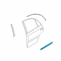OEM 2004 Kia Rio MOULDING Assembly-Rear Door Diagram - 87731FD001XX