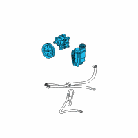 OEM 2005 Dodge Ram 1500 Power Steering Pump With Pulley Diagram - 55398769AB