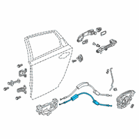 OEM 2018 Honda Clarity Cable, Rear Door Lock Diagram - 72633-TRT-A01