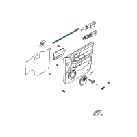 OEM 2003 Kia Sedona WEATHERSTRIP-Glass, In, RH Diagram - 0K55258821