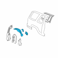 OEM Ford Explorer Fender Splash Shield Diagram - F87Z7827886AA