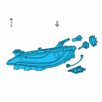 OEM 2017 Chrysler 200 Headlamp Left Diagram - 68312099AA