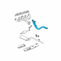 OEM 2000 Jeep Grand Cherokee Exhaust Straight Pipe Diagram - 52101091AB