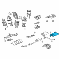 OEM 2007 Honda Accord Muffler Set, Driver Side Exhuast Diagram - 18035-SDR-A00