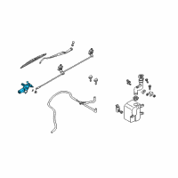 OEM 2002 Kia Sedona Front Wiper Motor & Bracket Assembly Diagram - 0K53A6734Y