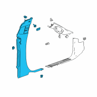 OEM 2017 Chevrolet Silverado 3500 HD Lock Pillar Trim Diagram - 23375944