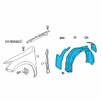 OEM 2013 Toyota Camry Fender Liner Diagram - 53805-06040