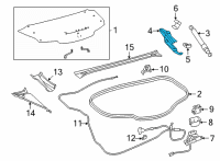 OEM 2022 Lexus LC500h Hinge Assembly, Luggage Diagram - 64510-11010