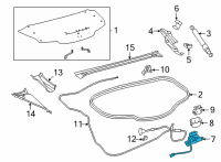 OEM Lexus LC500 Luggage Compartment Door Lock Assembly Diagram - 64600-11010