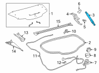 OEM 2021 Lexus LC500 Support Assembly, LUGGAG Diagram - 64530-0W280