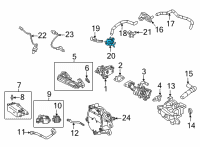 OEM 2019 Lexus UX200 Valve Assembly, Vacuum S Diagram - 25860-24040