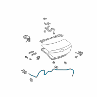 OEM 2007 Toyota Solara Release Cable Diagram - 64607-AA050