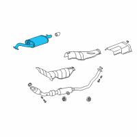 OEM 2009 Toyota Corolla Muffler & Pipe Diagram - 17430-0T060