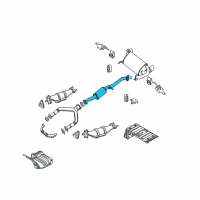 OEM 2004 Infiniti G35 Exhaust Sub Muffler Assembly Diagram - 20300-AM800