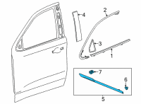 OEM 2022 Cadillac Escalade Body Side Molding Diagram - 84276447