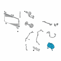 OEM Honda Element Compressor, A/C (RMD)(Denso) (Includes Clutch And Coil) Diagram - 06388-PZD-505RM