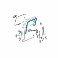 OEM 2008 GMC Canyon Weatherstrip-Rear Side Door Window Upper Diagram - 10366425