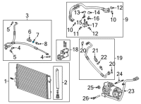 OEM 2014 Chevrolet Corvette Seal, A/C Evaporator Tube Diagram - 19188397