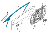 OEM Kia K5 Run-Fr Dr WDO Glass Diagram - 82531L3000