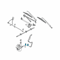 OEM Mercury Rear Washer Pump Diagram - 7L8Z-17664-A