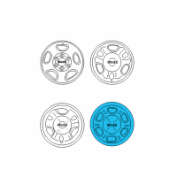 OEM GMC Yukon Hub Cap Diagram - 15712389