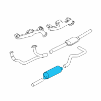 OEM Dodge Dakota Exhaust Muffler Diagram - 52021141