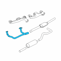 OEM 1997 Dodge Dakota Exhaust Pipe Diagram - 52020078