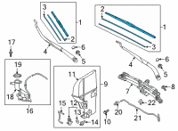 OEM 2019 Kia K900 Passeger Windshield Wiper Blade Assembly Diagram - 98360S1000