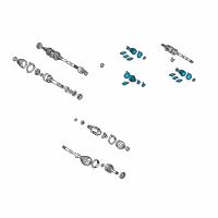 OEM Lexus Boot Kit, Front Drive Shaft, In & Outboard, LH Diagram - 04438-0E020