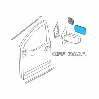 OEM Nissan Pathfinder Door Mirror Glass LH Diagram - 96366-EA00A