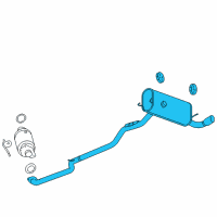 OEM 2009 Saturn Sky Exhaust Muffler Assembly (W/ Exhaust Pipe & Tail Pipe) Diagram - 20787539