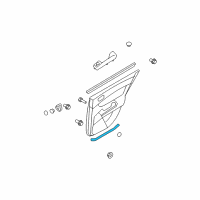 OEM 2010 Hyundai Sonata Weatherstrip-Rear Door Trim Lower LH Diagram - 83356-3K001-HZ